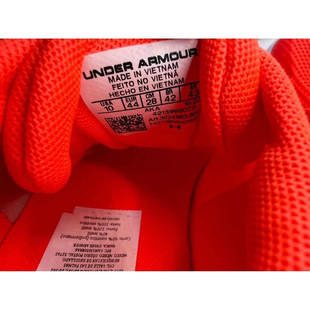 Under Armour Surge 3 3024883-800 Mens 10 Sneaker‎ After Burn Mesh Running Shoes